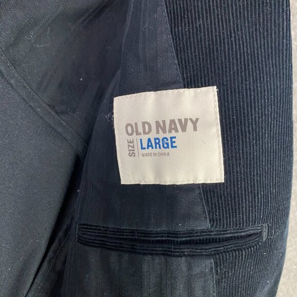 Old Navy Corduroy Blazer Sport Coat Men's Large Black Heavyweight Cotton - Picture 7 of 14